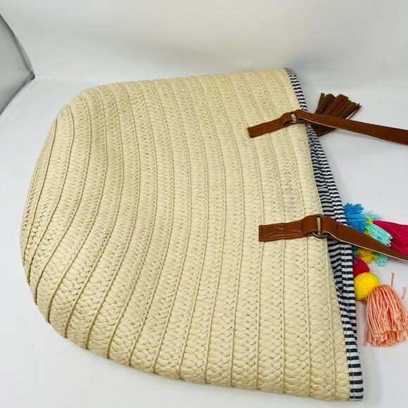 Woven Beach Tote Bag Straw Large - Picture 5 of 6
